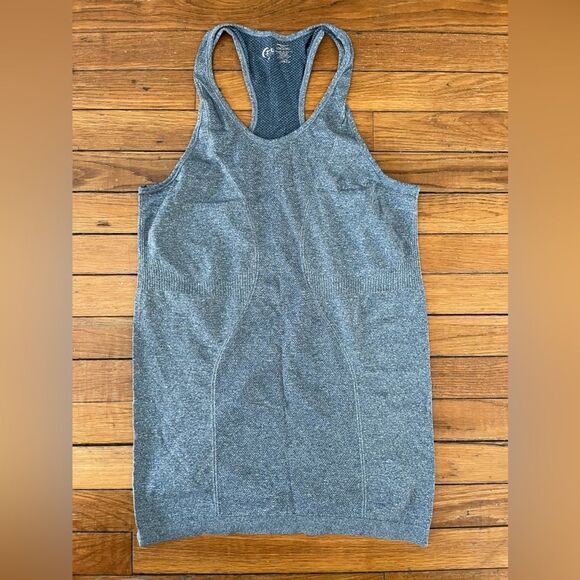 Zyia Active Copper Charged Blue Gray Racerback Activewear Tank Top - Picture 1 of 9